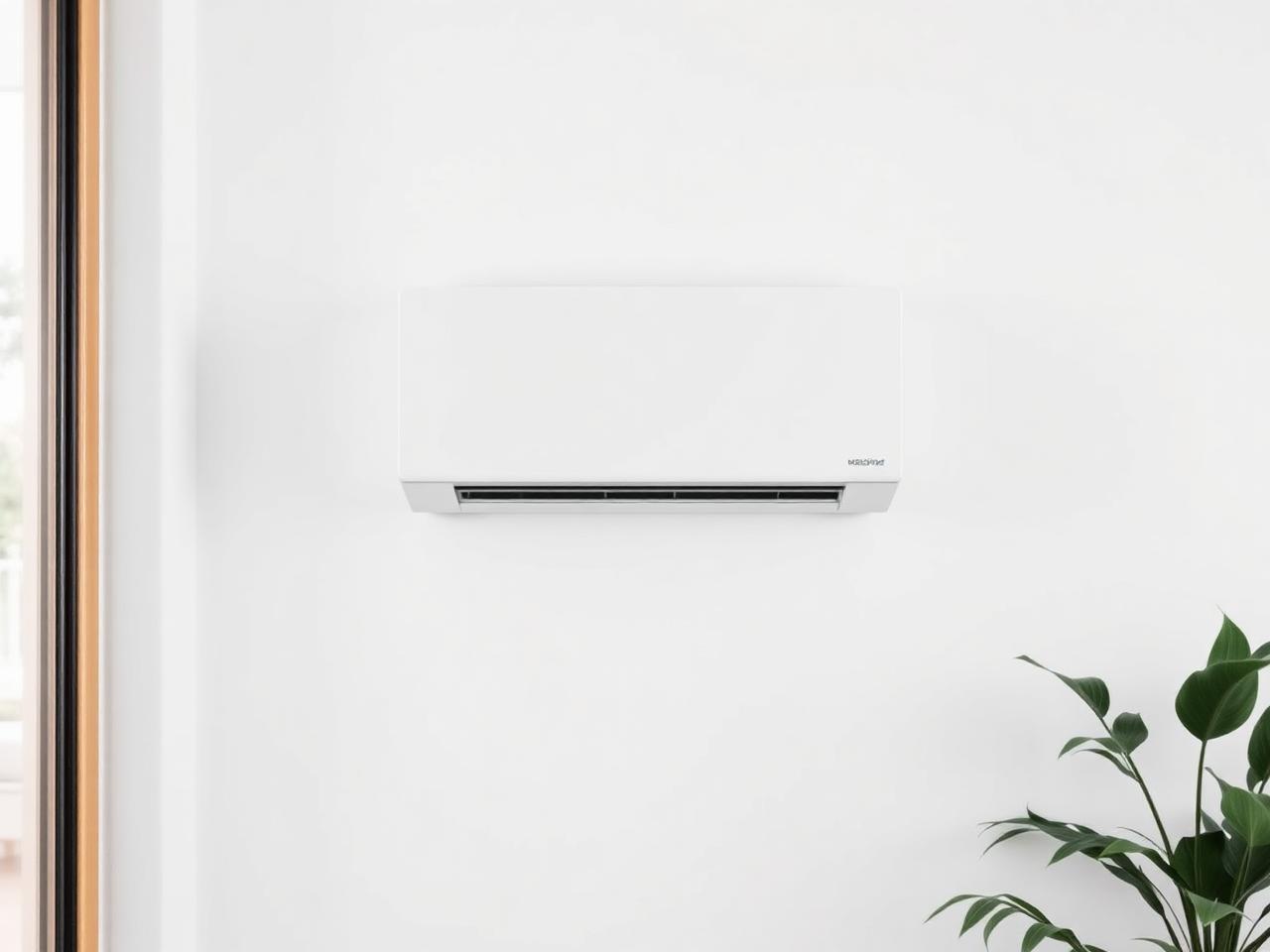 Modern heat pump after installation